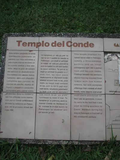 Conde plaque — Palenque — 6 March 2007