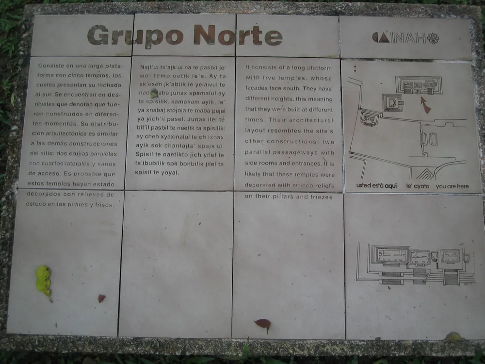 Groupo norte plaque — Palenque — 6 March 2007
